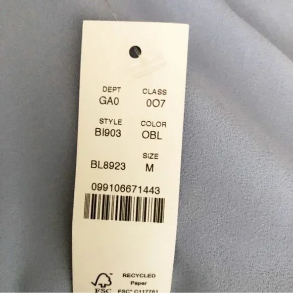 J.Crew Women’s Drapey Blue ruffle tie-neck top - Size Medium - Picture 12 of 14